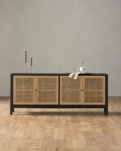Giữa Thế Kỷ phong cách màu đen bằng gỗ mây cửa tủ phòng khách lưu trữ tủ cho khách sạn căn hộ - Product Image 1
