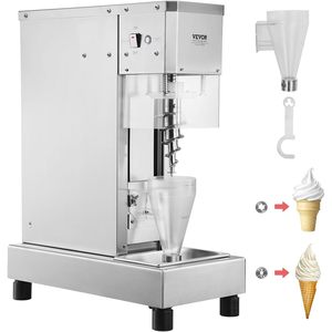 Machine à crème glacée molle 750W, en acier inoxydable 304, pour la restauration commerciale, monophasée, 110V, prise américaine, argent - Product Image 1