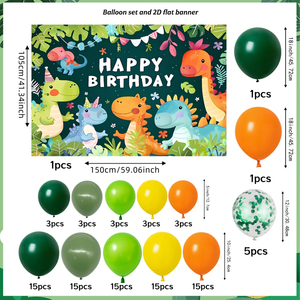 Set de 98 Piezas de Globos de Látex con Diseño de Dinosaurios <span class=keywords><strong>para</strong></span> Fondo de Cumpleaños, Kit de Arco de Globos <span class=keywords><strong>para</strong></span> Fiestas Infantiles - Product Image 6