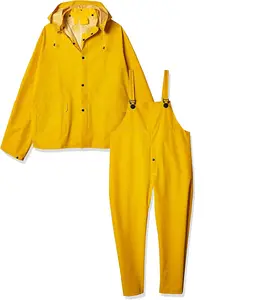 Vêtements de pluie de sécurité pour hommes, imperméable, PVC robuste, haute visibilité, veste de sécurité jaune, pantalon, combinaison de pluie