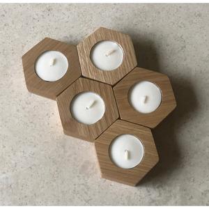 Bougeoir en bois fait à la main, chandelier pour décoration de la maison - Product Image 1