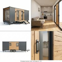Bureau mobile conteneurisé sur roues, bureau de chantier extérieur, caravane de bureau pour la construction
