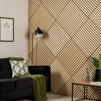 Panneau mural acoustique à lattes en MDF mélaminé ignifuge de luxe à NRC élevé pour l'isolation acoustique des halls d'hôtel et des bureaux