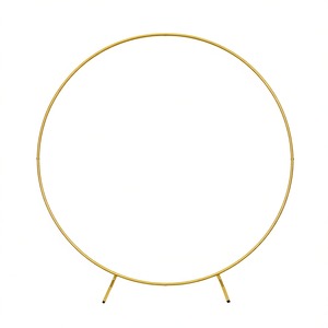 Arche de ballons ronde dorée de 7,2 pieds, support circulaire en fer réutilisable pour toile de fond de mariage, décoration de fête, utilisation en photomaton - Product Image 1