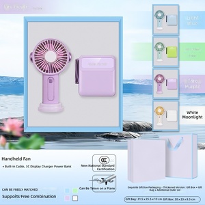 Set de Regalo Vaso Térmico y Mini Ventilador con Diseño de Flor de Lirio, Ventilador Portátil de Mano, Caja de Regalo de Recuerdo para Clientes de Negocios de Verano - Product Image 1