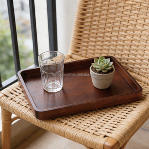 Piring Sajian Persegi Panjang Modern dari Kayu Akasia Ramah Lingkungan Tahan Lama Warna Walnut, Papan Charcuterie Serbaguna - Product Image 5