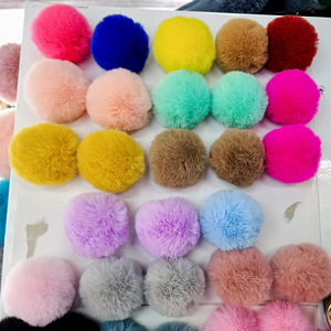 Faux Rabbit Fur Pom Pom 6cm Colorful DIY <b>Bag</b> Accessories Keychain Car Ornament Phone Case <b>Charm</b> Material - Product Image 1