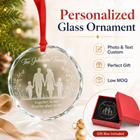 Adornos Colgantes Redondos de Cristal Soplado K9 K5 para Decoración Navideña, Transferencia UV DTF, Ecológicos y Personalizables