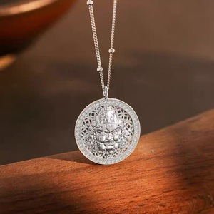 Collar de Plata Pura S925 con Baño de Oro y Diamantes Incrustados, Estilo Nacional, para Hombre y Mujer, Cadena de Suerte para Suéter - Product Image 4