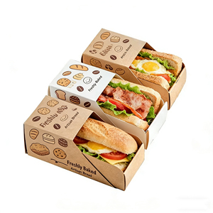 Kişiselleştirilmiş Baskılı Paket Servis <span class=keywords><strong>Burger</strong></span> Kutusu Patates Kızartması Sokak Atıştırmalıkları Fast Food <span class=keywords><strong>Burger</strong></span> Ambalaj Kutusu - Product Image 2