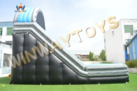 Toboggan aquatique gonflable et château gonflable écologiques en PVC gris bleu marbré pour adultes
