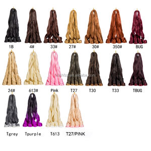 Tresses françaises 24 pouces, <span class=keywords><strong>boucles</strong></span> françaises, tresses au crochet, extensions de cheveux synthétiques pré-étirées, mèches, tresses - Product Image 5
