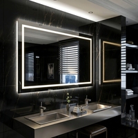 Interrupteur tactile moderne IP44 sablé anti-buée salle de bain écran miroir LED avec fonctions personnalisées