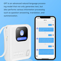 Batterie externe portable intelligente avec écran HD 2,2 pouces, 10000 mAh, charge rapide, câbles Micro USB, mémoire 4 Go, enregistrement musical, appels Bluetooth sans fil