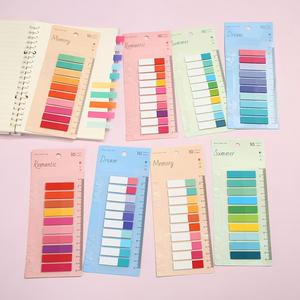 ชุดแถบกาวติดได้ 10 สี พร้อมไม้บรรทัดในตัว 4 ชุด ลายพาเลทต์ต่างๆ มีรูแขวน ใช้สำหรับจดบันทึก สำนักงาน โรงเรียน - Product Image 1