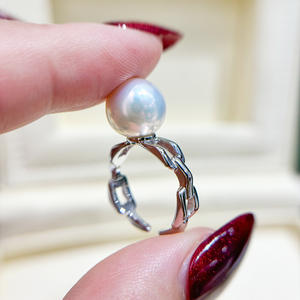 ขาตั้งเครื่องประดับไข่มุก DIY รุ่นเรียบง่าย แหวนเงินแท้ S925 สำหรับไข่มุกทรงกลมขนาด 7-9 มม. รุ่น 10038 ขาตั้งเปล่าสำหรับเครื่องประดับเงิน - Product Image 2