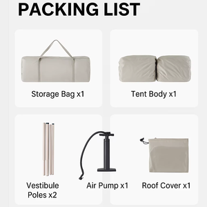 معدات التخييم-خيمة أوتوماتيكية بالكامل قابلة للنفخ لـ 3-5 أشخاص. التخييم في الهواء الطلق سميكة نفخ المطر خيمة. - Product Image 4