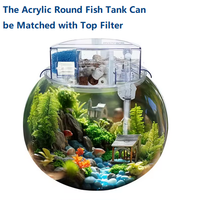 Aquarium rond transparent en acrylique anti-chute de haute qualité Jeneca avec boîte, durable et écologique pour salon et patio