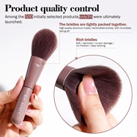 BS-MALL 14 pinceaux de maquillage professionnels avec sac de voyage, synthétiques, vegan, portables, petit kit de pinceaux de maquillage cosmétique à étiquette privée