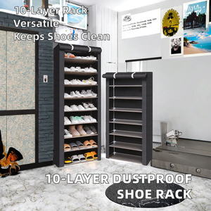 Scarpiera Multistrato Antipolvere, Semplice Assemblaggio in Tessuto Non Tessuto e Tubi in Acciaio per Studenti, Casa o Soggiorno - Product Image 2