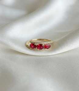 9KT Yellow Gold Radiant Spinel & <b>Diamonds</b> <b>Ring</b> - Product Image 5