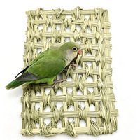 Tapis à mâcher en maille tressée naturelle faite à la main pour hamsters, perroquets et oiseaux, suspendable, pour aménagement paysager, jouet de dentition pour petits animaux