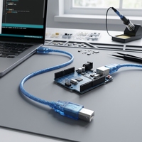 Placa de Desarrollo ATMEGA328P-AU con Interfaz USB-B, Entrada de CC 7-12V, Módulo Controlador de Pines de E/S Analógicos y Digitales