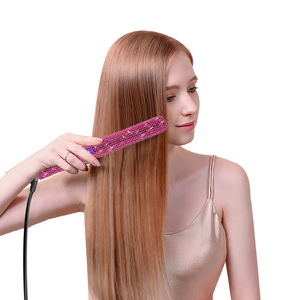Profession eller Haar glätter und Locken wickler Strass Bling Bling Glätte isen Titan Flacheisen Glattes Haar Locken haar - Product Image 4