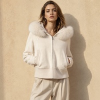 Chaqueta de Lana con Capucha Informal para Otoño e Invierno Weisilili, Chaqueta Corta Personalizada de Doble Cara para Mujer, Abrigo de Lana de Alpaca con Cuello de Piel de Zorro