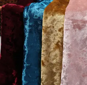 Custom Home Deco Crushed Velvet Fabric Textile Crushed Ice Shiny Velvet Material Korea Garment Fabric