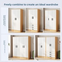 Armoire en bambou moderne et simple, livraison à domicile, pour chambre à coucher, appartement, dortoir, chambre de location, avec penderie simple