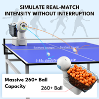 Robot de tennis de table intelligent Dora Smart |   Contrôle par application |   260 balles à alimentation automatique |   Machine d'entraînement au ping-pong portable pour la maison et l'école