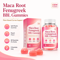 Gummies avancées Maca Fenugrec BBL pour l'amélioration des fessiers et le soutien des courbes, phytoestrogènes, équilibre de l'humeur, marque privée OEM ODM personnalisée