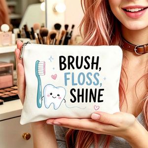 Cadeaux idéaux pour les voyages, sacs cadeaux d'anniversaire pour femmes, trousse de maquillage sur le thème du brossage dentaire pour maman, filles - Product Image 2