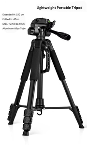 Trípode de fotografía profesional, soporte de aleación de aluminio, 150cm, cámara de vídeo, trípodes para teléfono móvil con bolsa de transporte para anillo de luz - Product Image 3