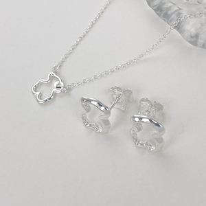 Juego de Collar, <span class=keywords><strong>Pendientes</strong></span> <span class=keywords><strong>y</strong></span> Anillo Clásicos de Plata de Ley 925 con Diseño de Oso Español, Chapado en Oro de 18K, Regalo de Boda, Compromiso o Aniversario - Product Image 3
