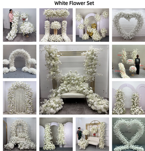 ฉากหลังงานแต่งงานสุดหรูหรา ตกแต่งซุ้มโค้งด้วยดอกกุหลาบสีขาว - Product Image 6