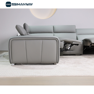 Bộ ghế <span class=keywords><strong>sofa</strong></span> điện chỉnh điện bằng da thật, kiểu chữ L, góc cạnh, có thể điều chỉnh, sản xuất tại nhà máy OEM. - Product Image 4