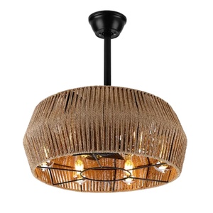 Bohemian-style natural hemp rope pendant <b>light</b> with an 18-inch hand-woven rattan shade – black kitchen pendant <b>light</b> - Product Image 1