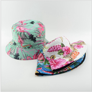De algodón impreso <span class=keywords><strong>maceta</strong></span> sombrero de doble <span class=keywords><strong>cara</strong></span> sombrero de pescador flamingo sombrero para los hombres y las mujeres - Product Image 1