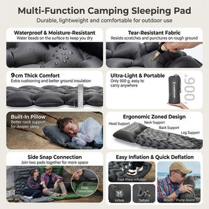 Colchón de aire para exteriores, ligero, plegable, individual, a prueba de humedad, con bomba integrada, cama inflable ultraligera para uso familiar - Product Image 2