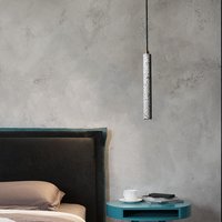 Lustre de plafond LED minimaliste de luxe nordique avec abat-jour en pierre, hauteur réglable, longue suspension, intensité variable, pour villa et escalier
