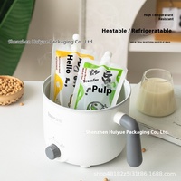 Pochettes à bec verseur jetables de qualité commerciale, en plastique PET de qualité alimentaire, à large ouverture, pour lait, boissons, petit-déjeuner, lait de soja, jus de maïs, givré