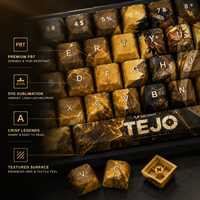 Ensemble de touches de clavier mécanique pour jeux VALORANT personnalisées, Tejo 68 touches, impression latérale, PBT, sublimation par transfert, profil Cherry