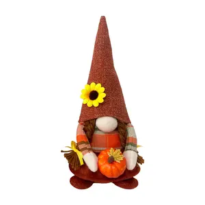 2024 Thanksgiving Harvest Festival Autumn Decorations Plush Elf Dwarfs Dolls Halloween Gnome Dolls Pumpkin Sunflower Xmas Gifts