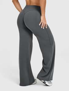 Workout <b>Straight</b> Leggings Bottoms Wide <b>Leg</b> <b>Pants</b> High Waist Buttery Eddiy Gym <b>Yoga</b> <b>Pants</b> for Women - Product Image 1