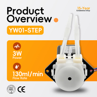 YW01 A-STEP Pompe péristaltique miniature micro haute durée de vie 12V 24V avec service d'étiquetage personnalisé pour OEM