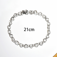 Vente en gros de bracelets à chaîne tendance en forme de cœur en acier inoxydable pour dames et garçons pour les fêtes