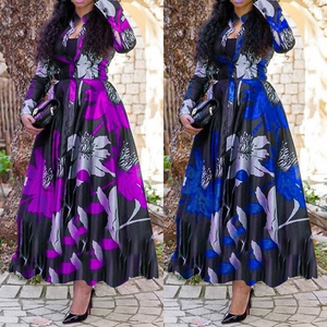 Vestidos de Otoño para Mujer, Vestido Largo Formal con Estampado Digital, Estilo Informal y <span class=keywords><strong>Elegante</strong></span>, Talla Grande - Product Image 3
