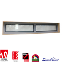 Fenêtre fixe à battant en aluminium au design moderne, insonorisée et coupe-vent, personnalisable pour hôtels et salons